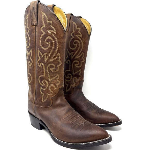 Justin Classic Western Boot Mens Size 8 Bay Apache Cowhide Leather Style# 2252